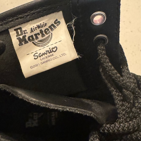 Dr. Martens Black Combat Boots with Pink Eyelets - Picture 3 of 14